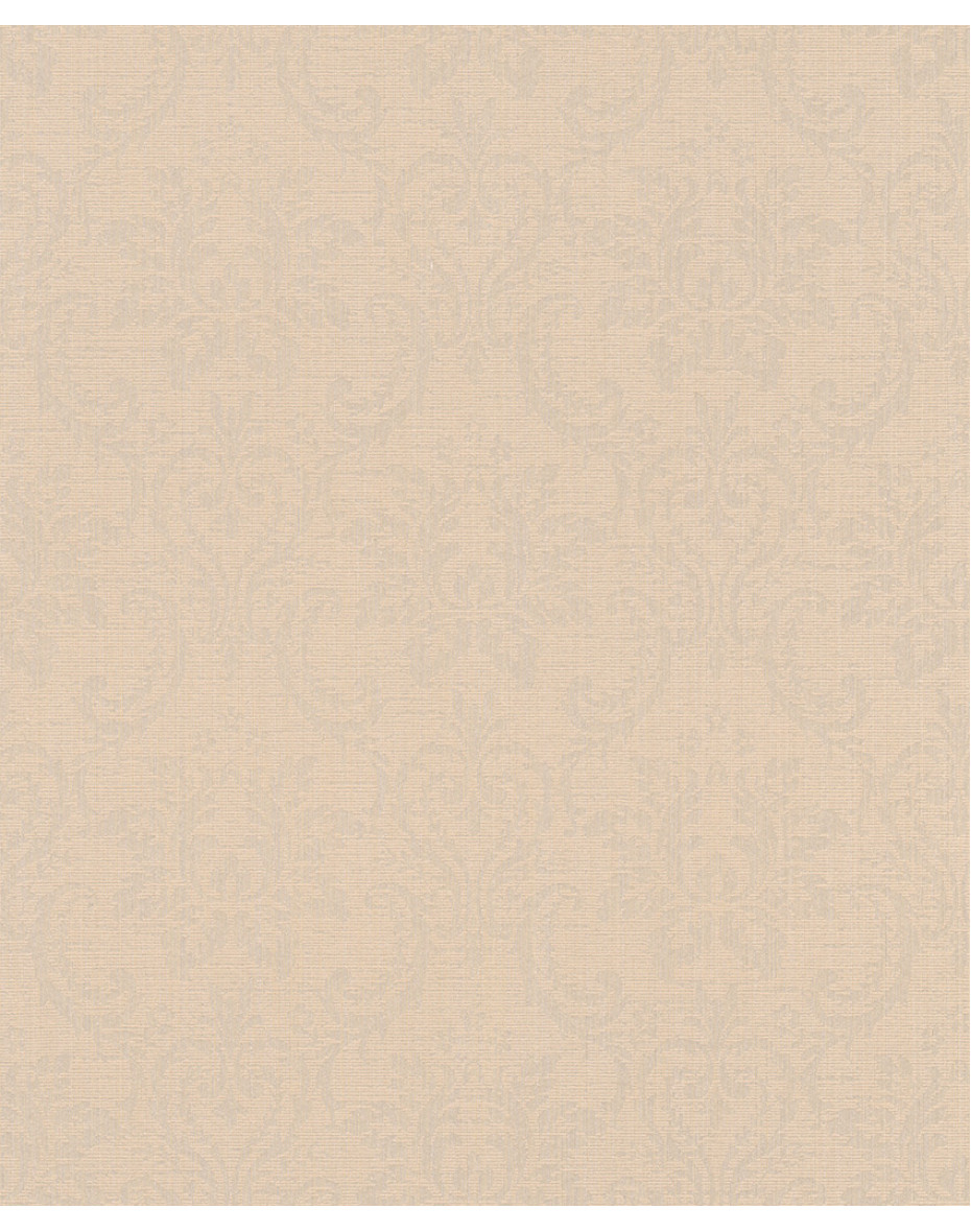 Béžová textilná tapeta 082639 s damaškovým vzorom